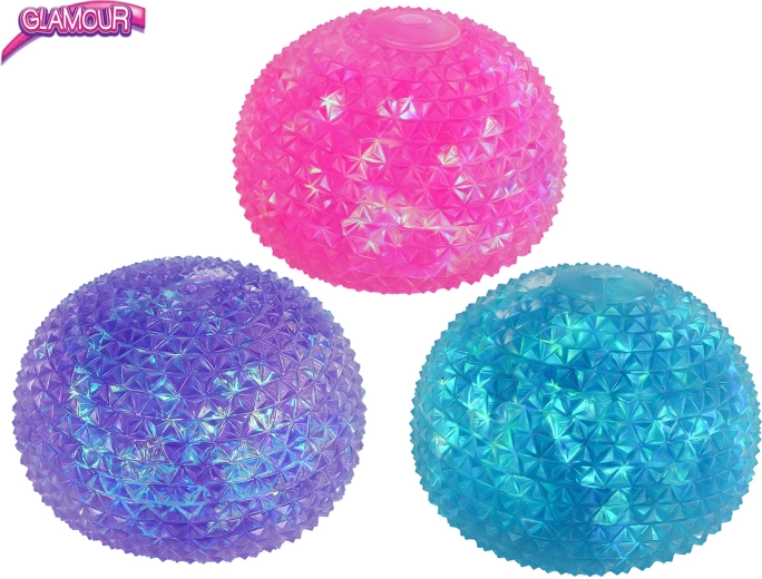 Pallina antistress elastica cristallina Glamour Sugar 10 cm (6 pz)