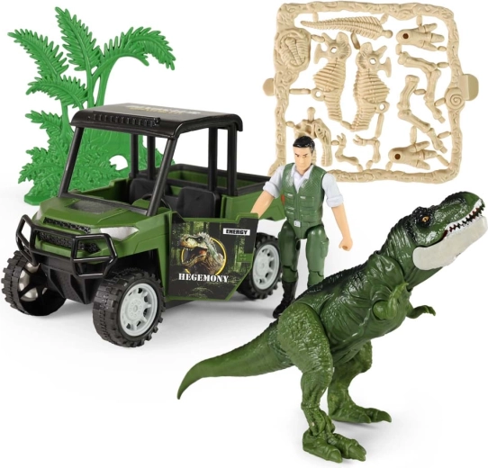 Set d’azione Dino Park con auto e dinosauro con suoni