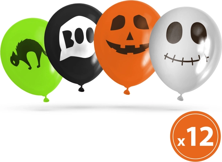 Set di palloncini di Halloween con 4 motivi, 12 pezzi