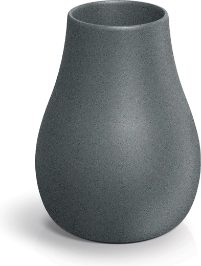 Vaso Evolia Slim 40 cm – grigio granito, moderno coprivaso rotondo in plastica per piante
