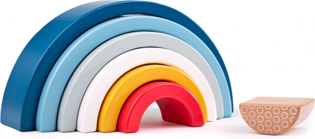 Bigjigs Baby arcobaleno impilabile in legno – blu