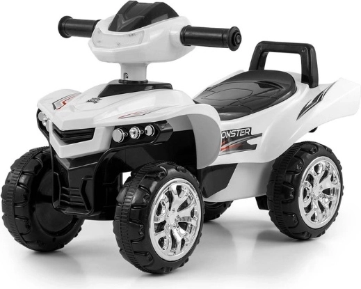 Bicicletta senza pedali quad Monster bianca