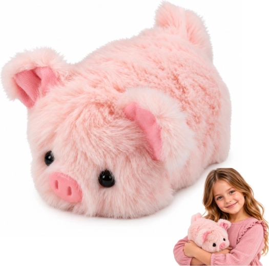 Maialino di peluche rosa da coccolare 16 cm
