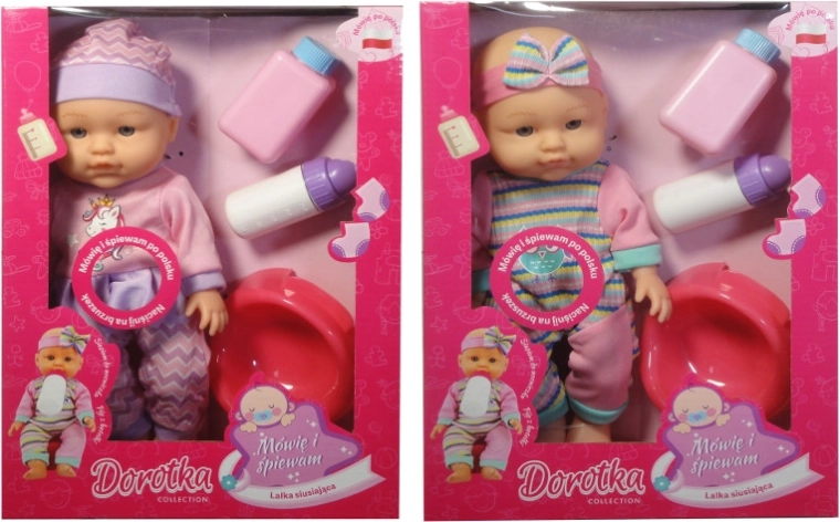 Bambola Dorotka che canta e parla con vasino, 28 cm
