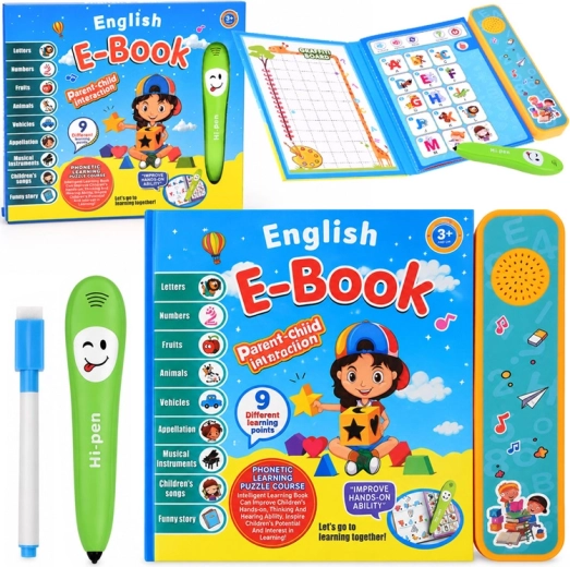 Libro interattivo per imparare l'inglese con penna parlante