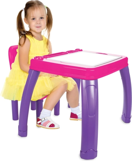 Tavolino e sedia per bambini Jamara Lets Study rosa