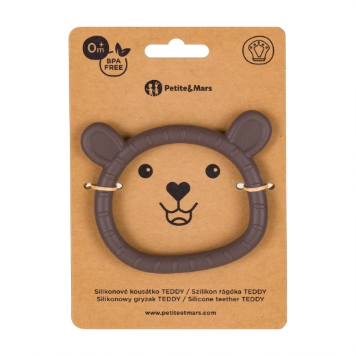 Petite&mars massaggiagengive in silicone Teddy bitter cocoa