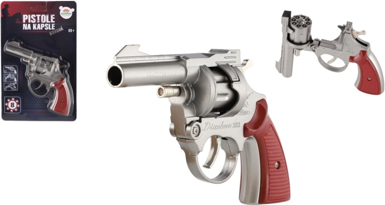 pistola a salve in metallo 8 colpi, 18 cm