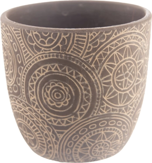 Vaso in ceramica mandala beige 12 × 12 × 11 cm