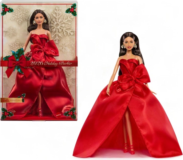 Mattel Barbie Signature bambola da collezione natalizia 2026 in abito rosso - 1 pezzo