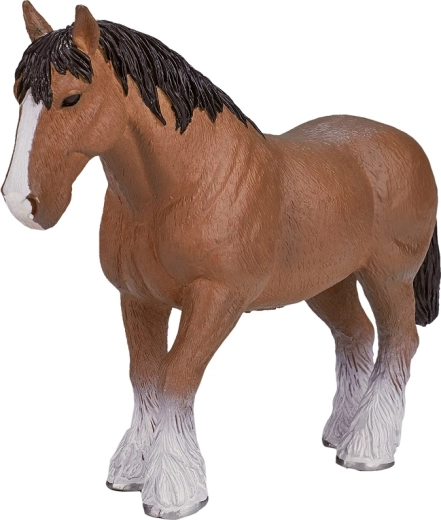 Figura realistica di cavallo Clydesdale bruno chiaro