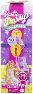 barbie party unboxed set di compleanno con cagnolino