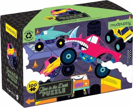 Puzzle Luminosi Monster Trucks di Mudpuppy - 100 pezzi