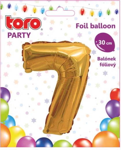 Palloncino in foil cifra 7, 30 cm, oro TORO