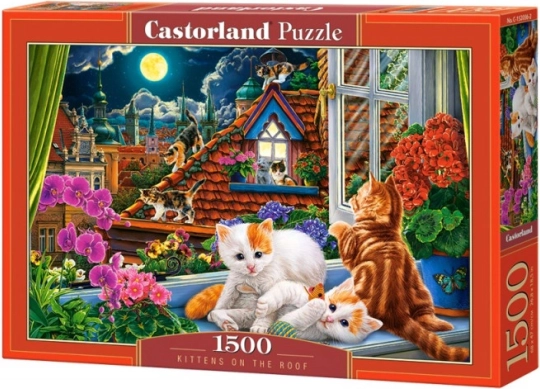 Puzzle 1500 pezzi Gattini sul tetto