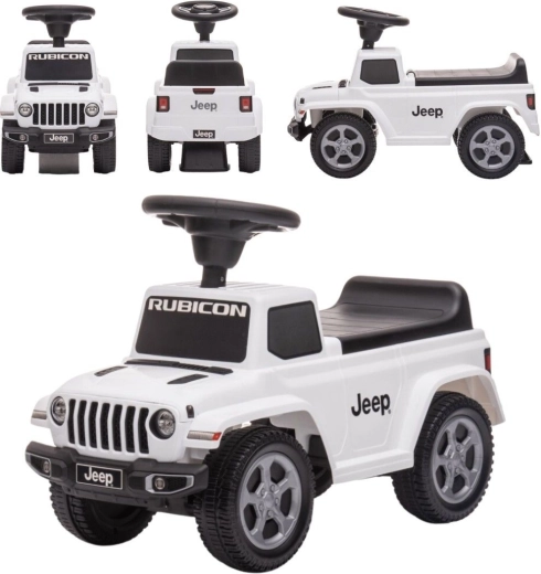 Cavalcabile per bambini Jeep Rubicon con clacson e suono del motore bianco