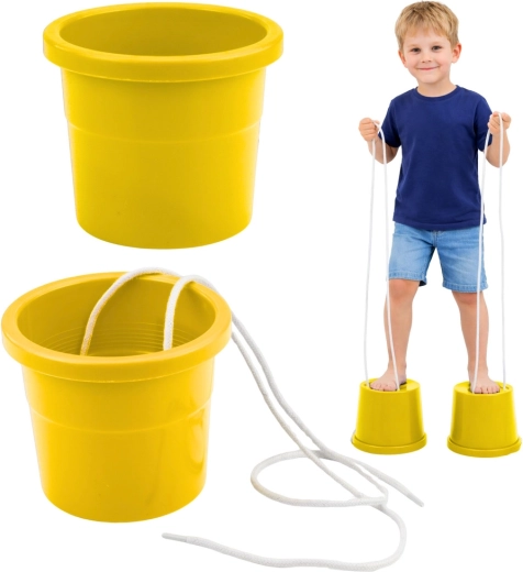 Stilts a secchiello per l’allenamento dell’equilibrio, gialli, 2 pz