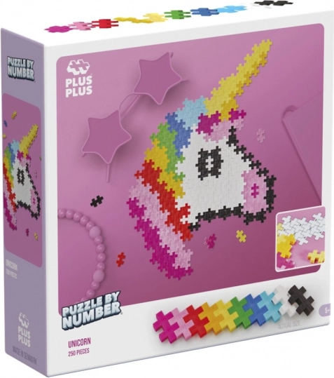 Plus Plus Puzzle a numeri - Unicorno 250 pezzi