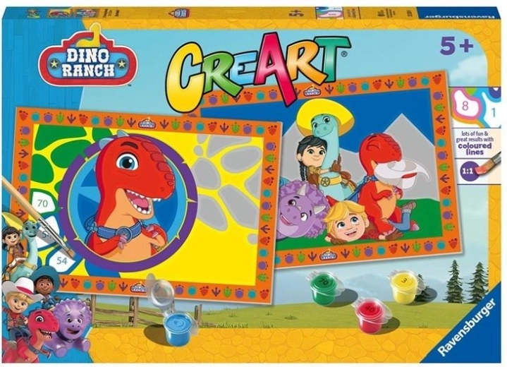 Ravensburger CreArt Junior Dino Ranch – dipingere con i numeri per bambini
