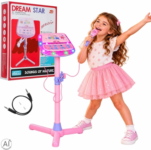 Microfono karaoke per bambini con supporto e lettore MP3