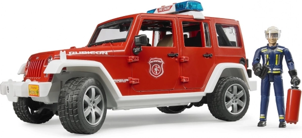Jeep Wrangler dei pompieri rosso con figurina e accessori