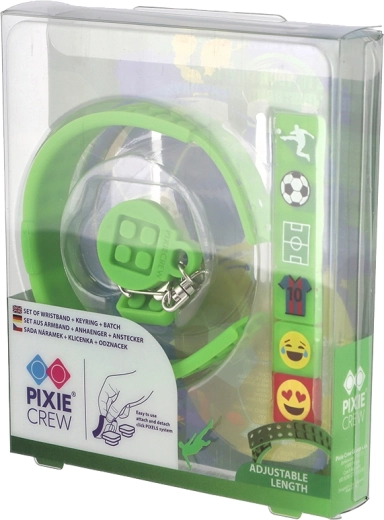 Set 3 in 1 Pixie Crew calcio con braccialetto, portachiavi e spilla