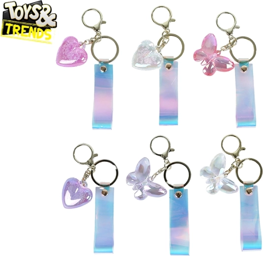 portachiavi TOYS&TRENDS – cuore o farfalla, plastica, colori assortiti