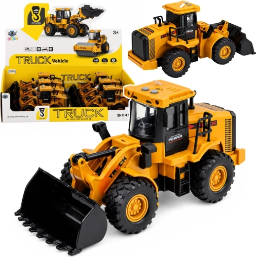 Pala gommata per bambini 1:43 con luci e suoni, giallo-nera