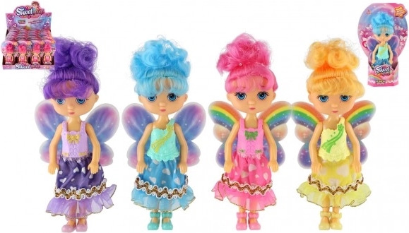 Bambola fata con ali 15 cm, assortimento colori