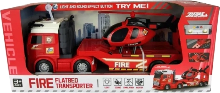 Set antincendio per bambini – camion con gru ed elicottero