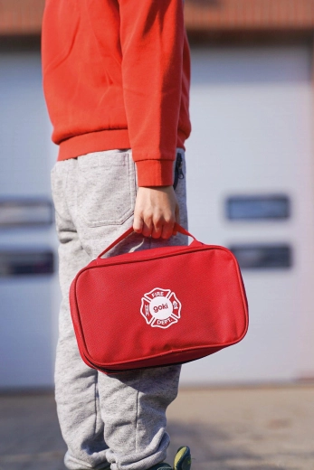 Borsa di pronto intervento dei pompieri con accessori in legno