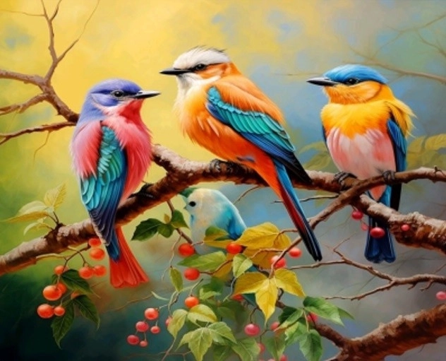 Mosaico di diamanti - Uccelli