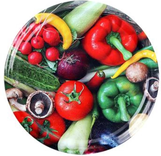 Coperchi per barattoli da conserva con motivo verdure 82 mm, 10 pezzi