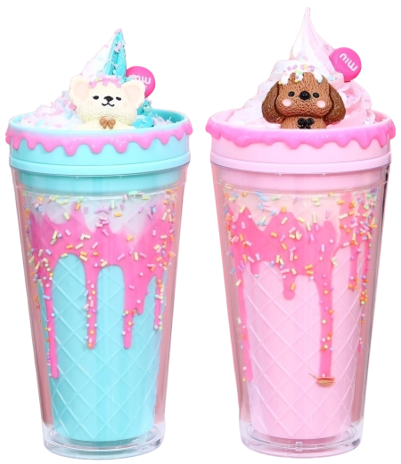 Bicchiere con coperchio e cannuccia Orsetto Gelato 480 ml – vari colori