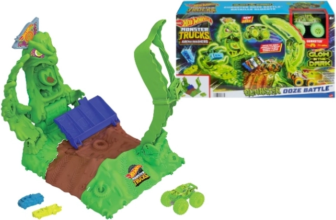 Set da gioco Hot Wheels Monster Trucks Arena Smasher Ooze Battle