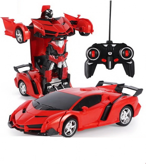 Auto robot 2-in-1 radiocomandato con luci e suoni, drift – Rosso