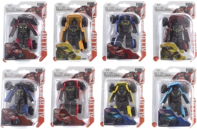 Robot trasformabile in metallo in auto