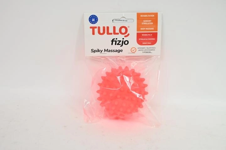 TulloFizjo pallina massaggiante riabilitativa con punte 9 cm, rossa