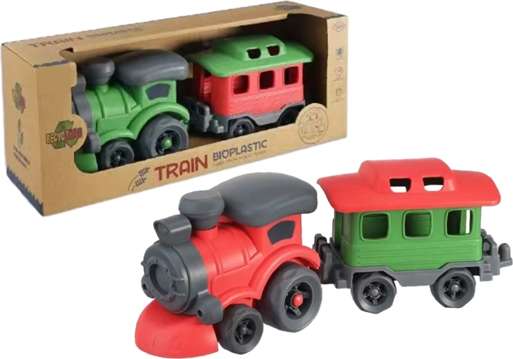 Trenino in bioplastica con vagone 32 cm