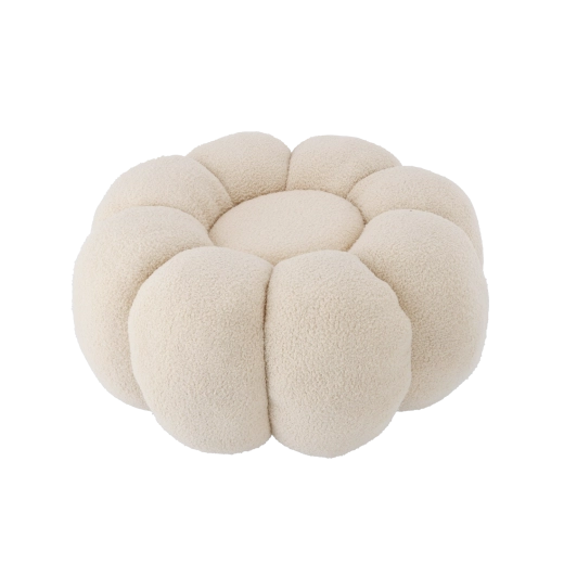 Pouf a fiore 65 × 30 cm beige