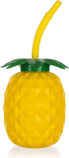 Bottiglia con cannuccia Pineapple 880 ml in plastica