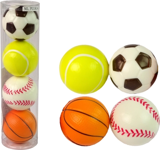 set di palline morbide per bambini – calcio, golf, tennis, basket (4 pz)