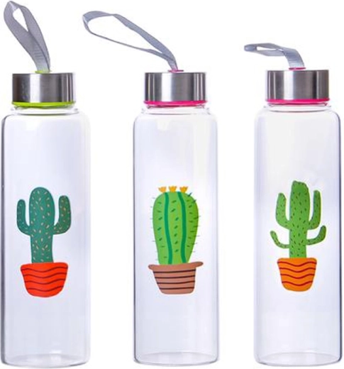 Bottiglia in vetro con tappo 390 ml Cactus