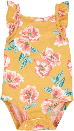 Body da bambina a spalline Carter's Pink Flowers – NB/taglia 56