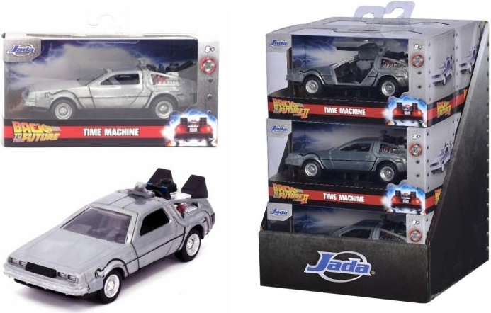 Modello in metallo dell’auto Ritorno al Futuro DeLorean Time Machine 1:32 con portiere apribili