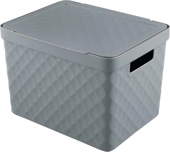 Cestino portaoggetti in plastica con coperchio HEIDRUN 17,5 l