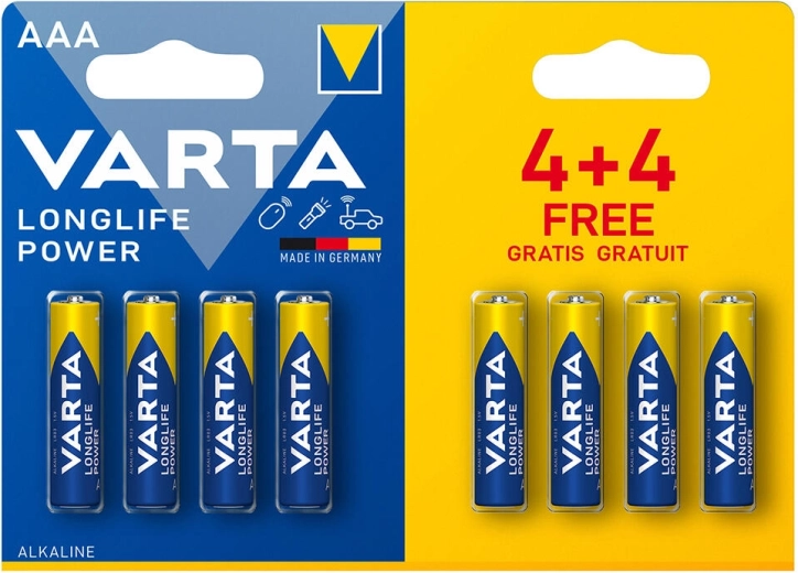 Batterie alcaline AAA LR03 1,5 V Longlife Power VARTA (8 pz)
