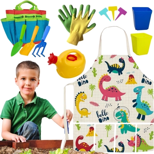 Set da giardinaggio per bambini Woopie con dinosauri, 15 pezzi
