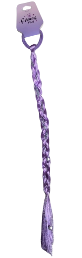 PINK elastico per capelli con extension – treccia intrecciata viola con perline