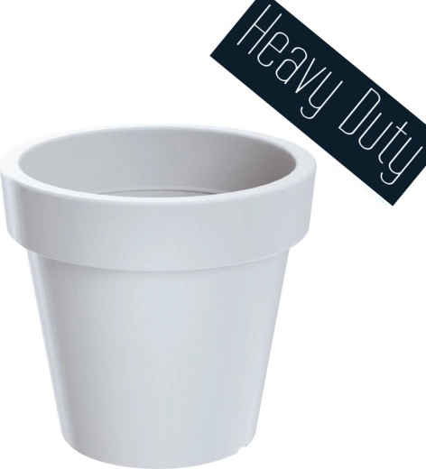 Vaso Lexo Round 100 cm – coprivaso da giardino e da interno in plastica bianca